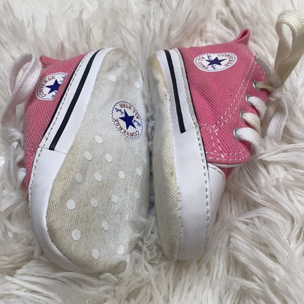 Converse Baby Girl Pink High Top Sneakers Size 2